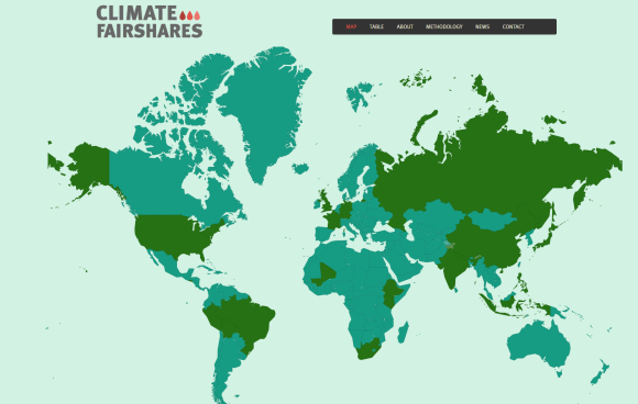 Greenhouse Development Rights (GDR) har visualiserats som "Climate Fair Shares" av Jordens vänner och Jubilee South Asia Pacific Movement on Debt and Development.