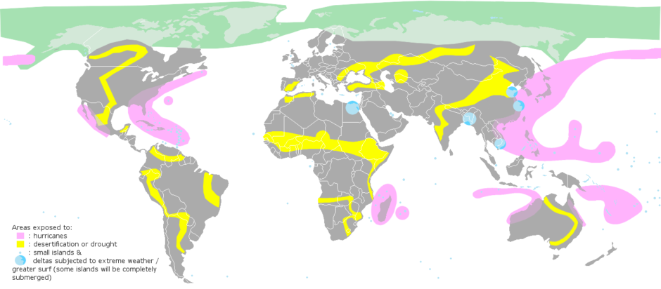 Klimatförändringarna orsakar naturkatastrofer som kan driva människor på flykt. Bild: Wikipedia