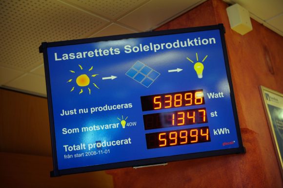 Solceller på sjukhustak producerar förnybar energi. Bild: Johannes Jansson/norden.org