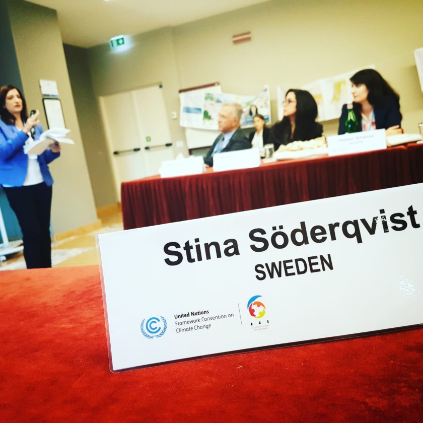 I de internationella klimatförhandlingarna om ACE representeras Sverige av Stina Söderqvist på Naturvårdsverket. Bilden från en workshop om ACE i La Spezia, Italien i oktober 2018.